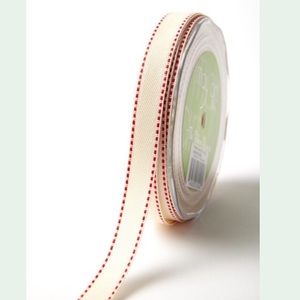 ISO: Ivory herringbone ribbon with red saddle stitch